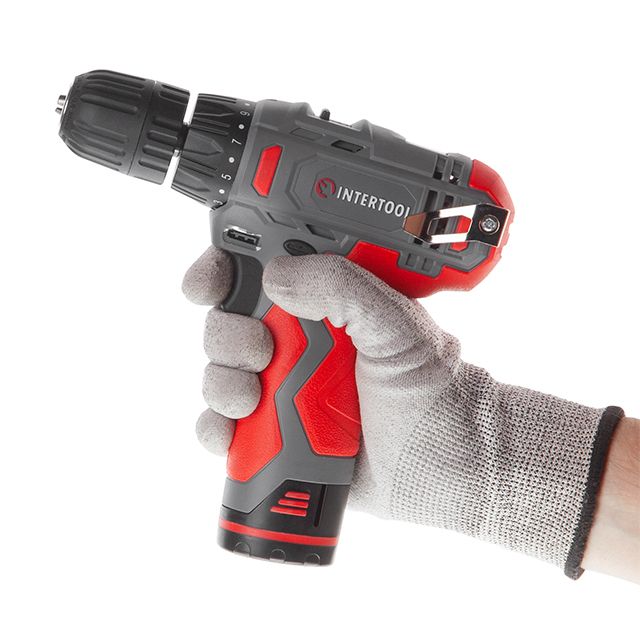 Дриль-шурупокрут акумуляторний 12 В, 30 Нм, 0-350/0-1300 об/хв, 0.8-10 мм, 1.5 Аг INTERTOOL DT-0310