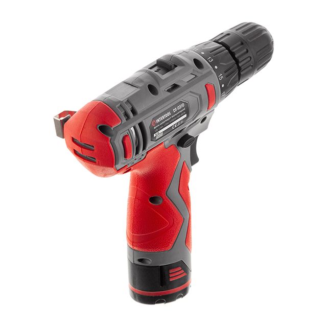 Дриль-шурупокрут акумуляторний 12 В, 30 Нм, 0-350/0-1300 об/хв, 0.8-10 мм, 1.5 Аг INTERTOOL DT-0310