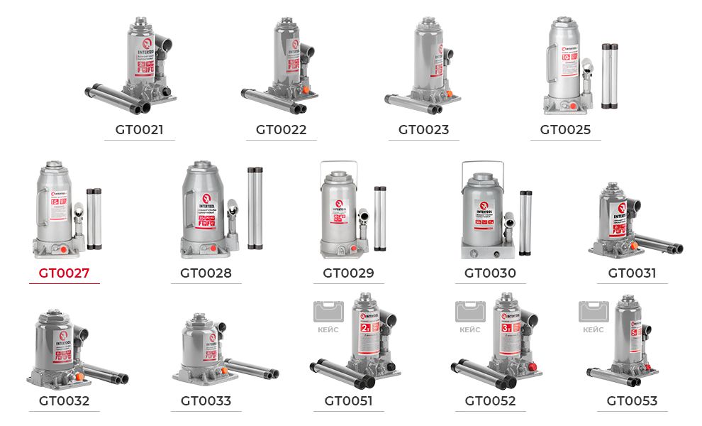 Линейка бутылочных домкратов 