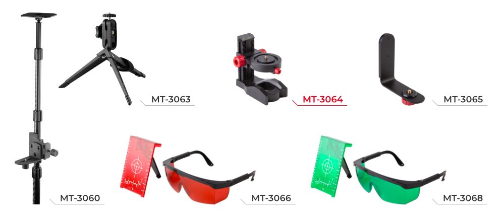 Лінійка штативів і аксесуарів для рівнів