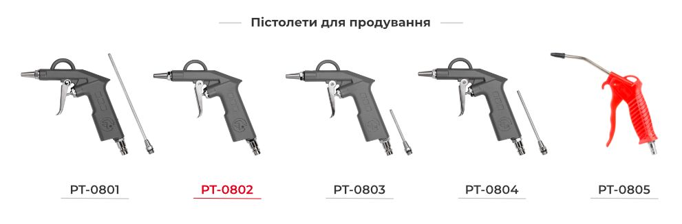 Лінійка пістолетів для продування