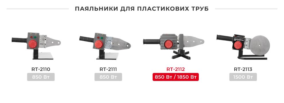 Лінійка паяльників для поліпропіленових труб