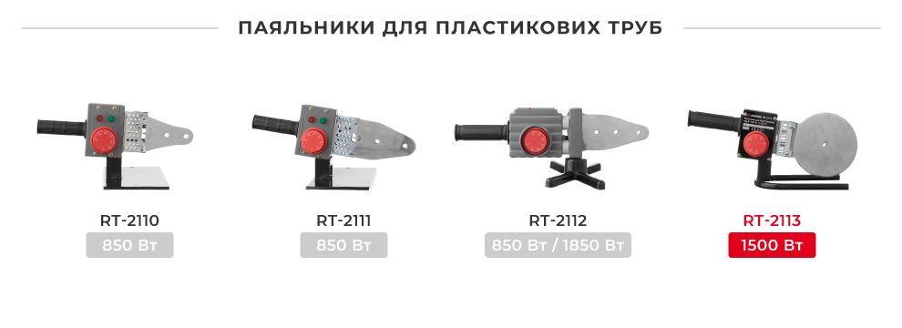 Лінійка паяльників для поліпропіленових труб