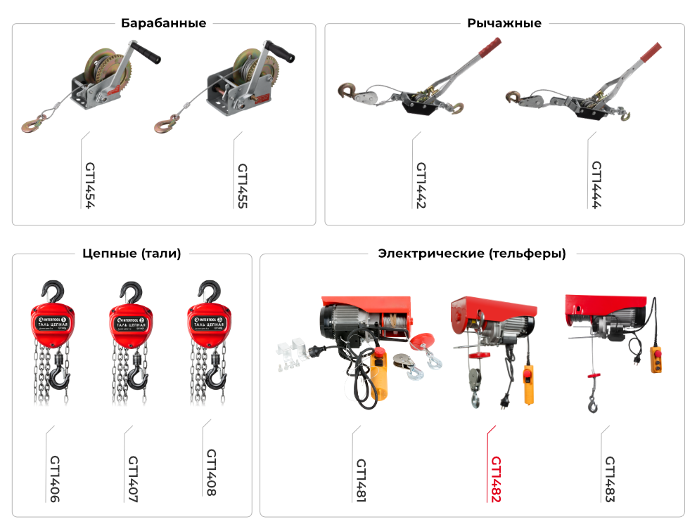 Линейка лебедок