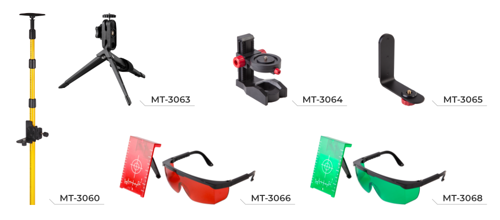 Лінійка штативів і аксесуарів для рівнів