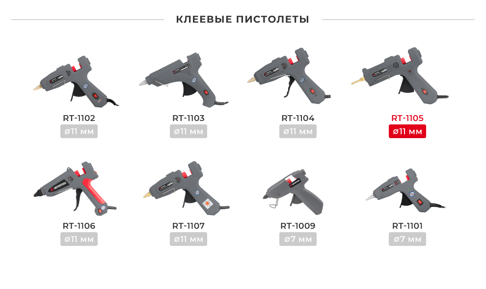 Линейка клеевых пистолетов